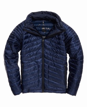 Superdry Fuji Double Cipzár Through Férfi Kabát Kék | GVHCM6782